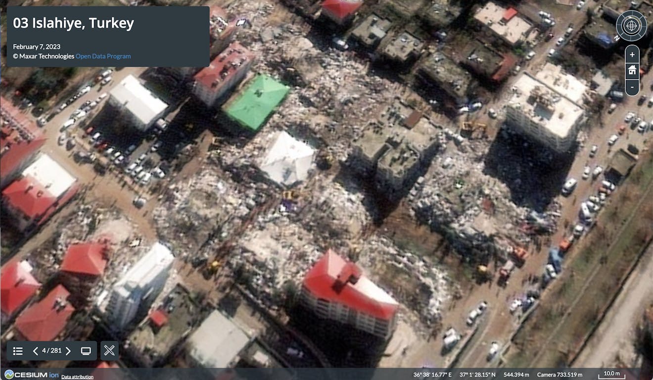 Visual of Turkey earthquake from Hidenori Watanave, Ecosystem Grant recipient 