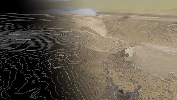Mars contour lines